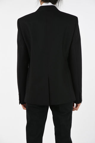 Virgin Wool Blazer with Peak Lapel