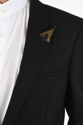 Virgin Wool Blazer with Peak Lapel