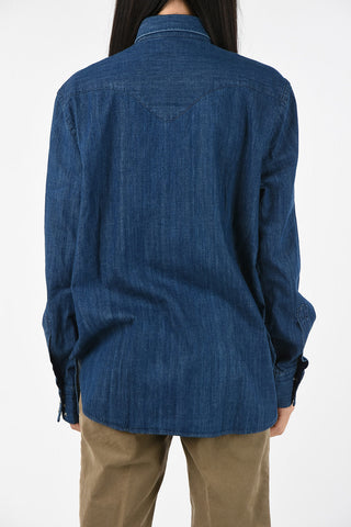 Denim ARIOSTO Shirt With Snap Button