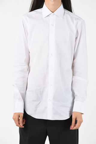 spread collar edge trim cuff shirt