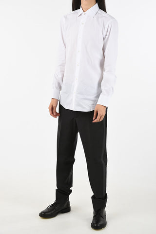 spread collar edge trim cuff shirt