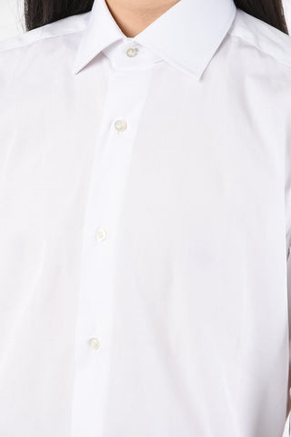 spread collar edge trim cuff shirt