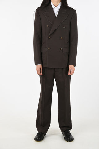 MM14 no vent peak lapel double breasted suit
