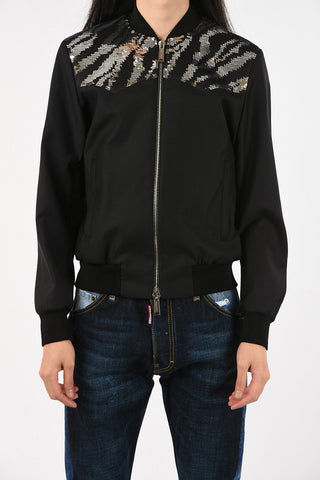 Sequined Embroidered Bomber