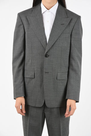 MM14 no vent peak lapel 2-button suit