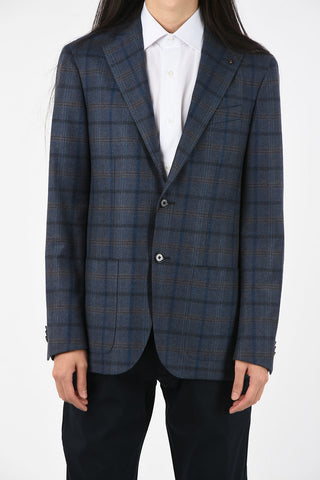 CC COLLECTION check drop 7R side vents 2-button REFINED blazer