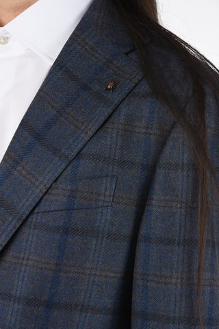 CC COLLECTION check drop 7R side vents 2-button REFINED blazer