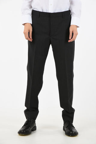Wool Straight Fit Piping Pants
