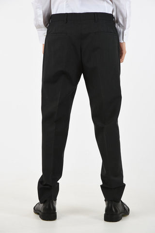Wool Straight Fit Piping Pants