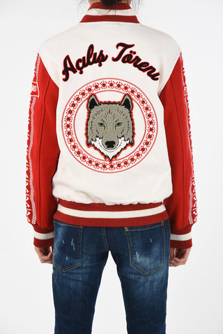 Embroidered Bomber with Patches