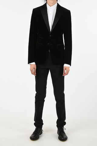 velvet side vents tuxedo jacket