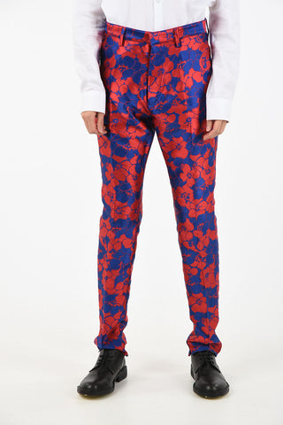 Floral-Print Single Pleat Pants
