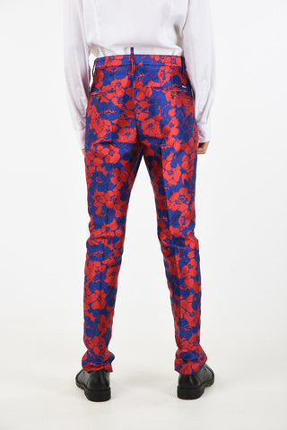 Floral-Print Single Pleat Pants