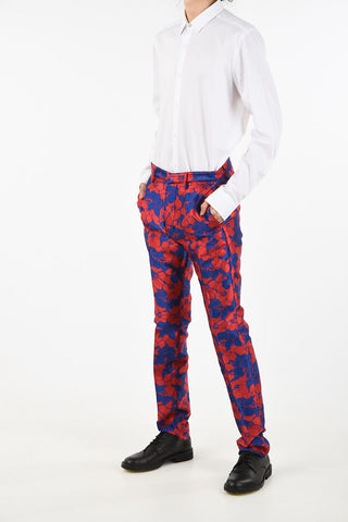 Floral-Print Single Pleat Pants