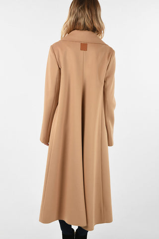 Virgin Wool and Cashmere Double-Breasted Swing Coat