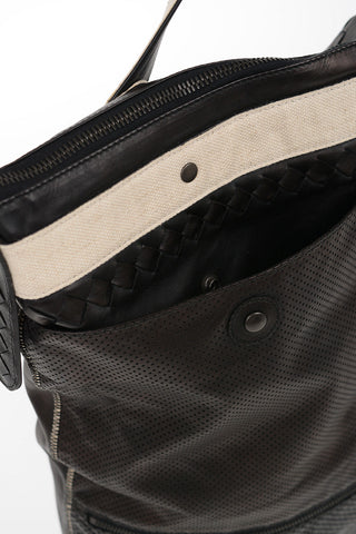 Leather Shoulder Bag with Removable Shoulder Strap