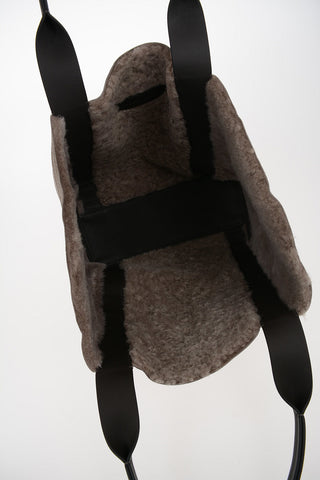 Metallic Shearling Tote Bag