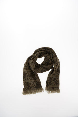 WORLDS END Printed Wool Scarf