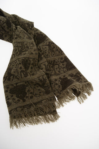 WORLDS END Printed Wool Scarf