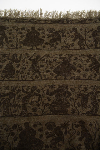 WORLDS END Printed Wool Scarf