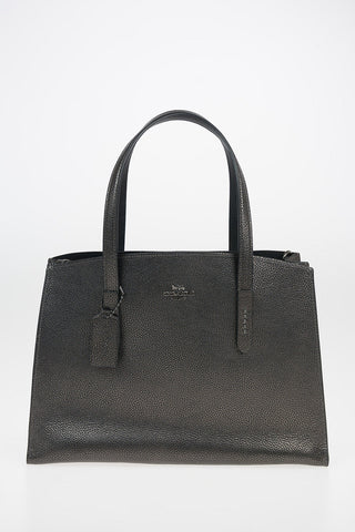 Textured Leather CHARLIE Tote Bag with Removable Shoulder Strap