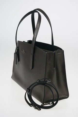 Textured Leather CHARLIE Tote Bag with Removable Shoulder Strap