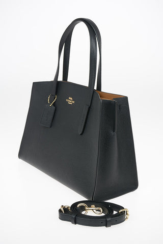Textured Leather CHARLIE Tote Bag with Removable Shoulder Strap