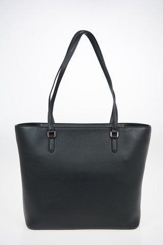Textured Leather Shoulder Tote Bag