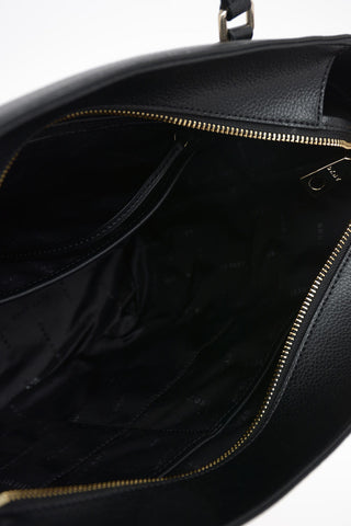 Textured Leather Shoulder Tote Bag