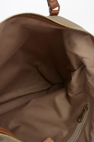 Logoed Canvas Handle Bag with Leather Details