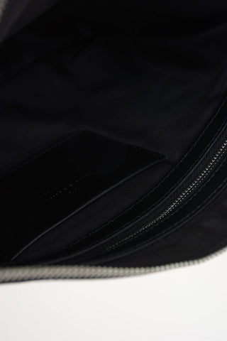 Fabric Wristlet with leather details