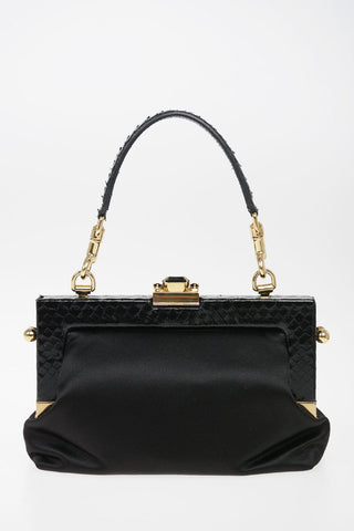 Mini Evening Bag con Ricami Gioiello e Profili in Pitone