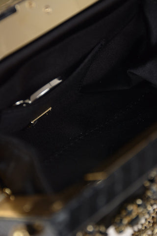 Mini Evening Bag con Ricami Gioiello e Profili in Pitone