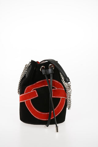 Suede MARIE JANE Bucket Bag with Removable Shoulder Chain