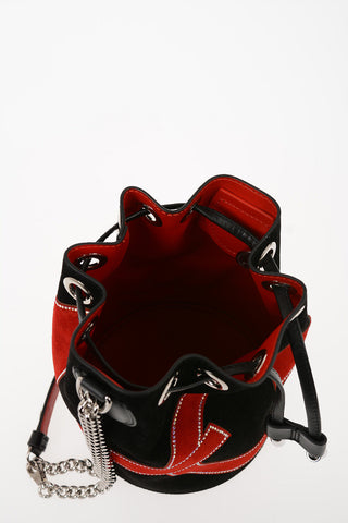 Suede MARIE JANE Bucket Bag with Removable Shoulder Chain