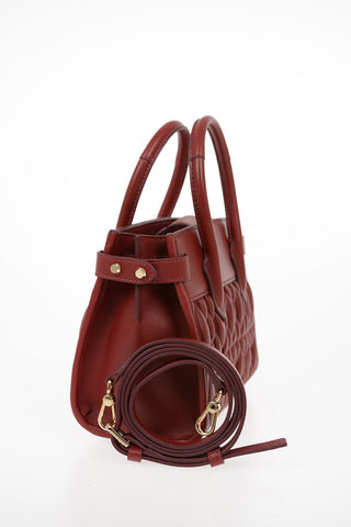 Quilted Leather PIN COMETA Mini Bag with Removable Shoulder Strap