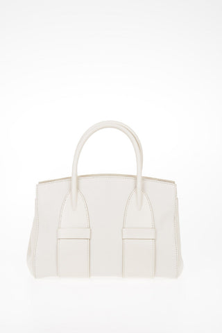 Leather Bag with Removable Shoulder Strap and Magnetic Closure