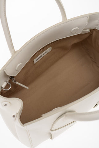 Leather Bag with Removable Shoulder Strap and Magnetic Closure
