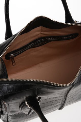Printed Leather ANY MEDIUM Bowler Bag with Removable Shoulder Strap