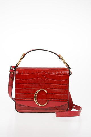 Printed Leather Messenger Bag with Adjustable Shoulder Strap