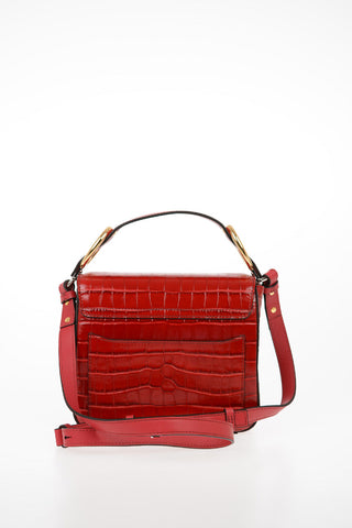 Printed Leather Messenger Bag with Adjustable Shoulder Strap