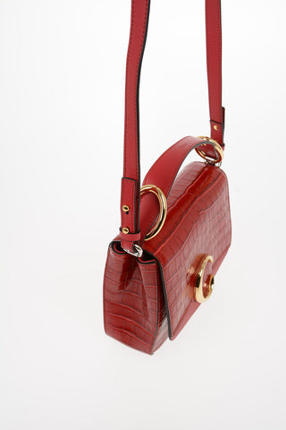 Printed Leather Messenger Bag with Adjustable Shoulder Strap