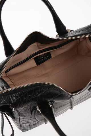 Leather Mini Bowler LUXURY Bag with Removable Shoulder Strap