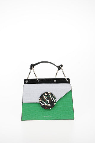Printed Leather PHOEBE Top Handle Bag with Removable Shoulder Strap