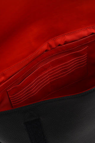 Leather LOUBICLIC Messenger Bag with Studs Applied