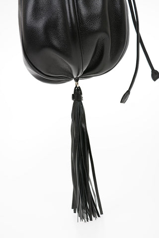 Mini Borsa Secchiello in Pelle con Manico Gioiello e Tracolla Removibile