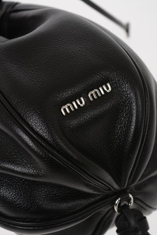 Mini Borsa Secchiello in Pelle con Manico Gioiello e Tracolla Removibile