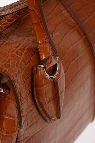 Printed Leather ANY Bowler Bag with Removable Shoulder Strap