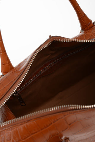 Printed Leather ANY Bowler Bag with Removable Shoulder Strap