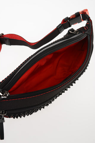 Fabric PARISNYC  Belt Bag with Studs Applied  and Leather Trimmings